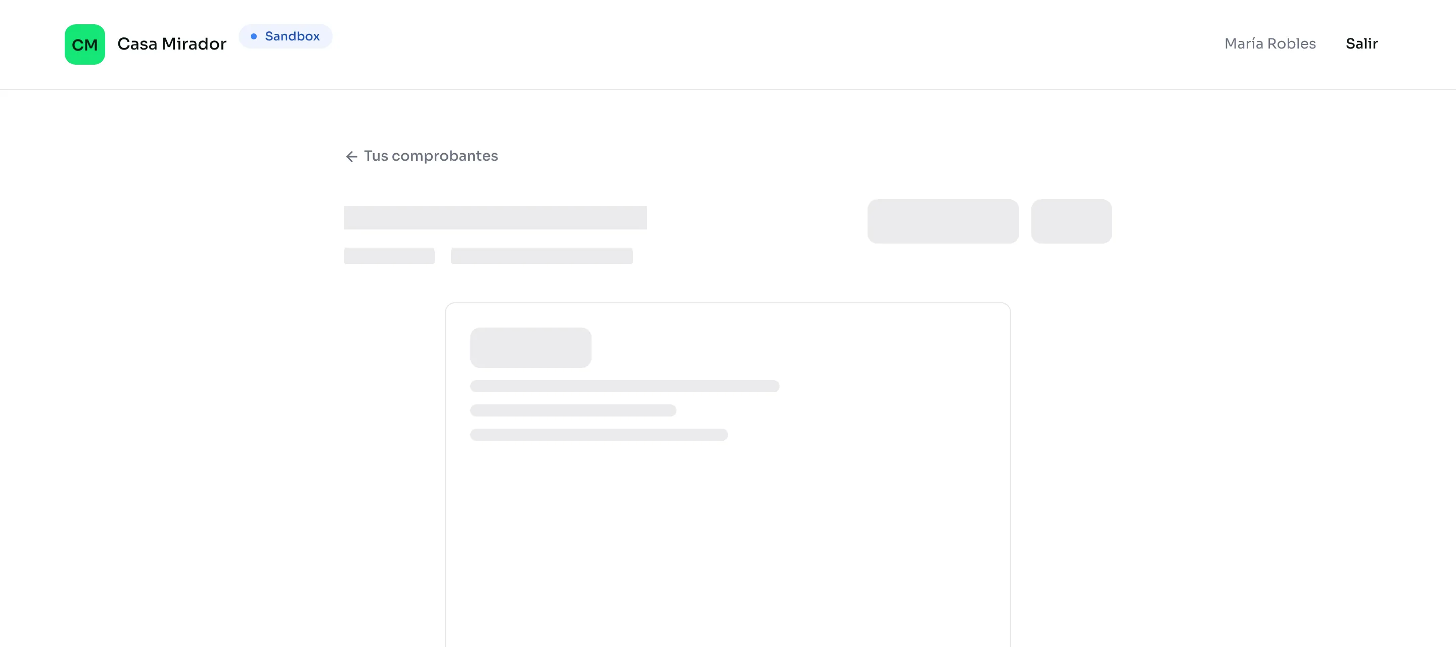 Un comprobante en el portal con su RIDE y los botones de descarga